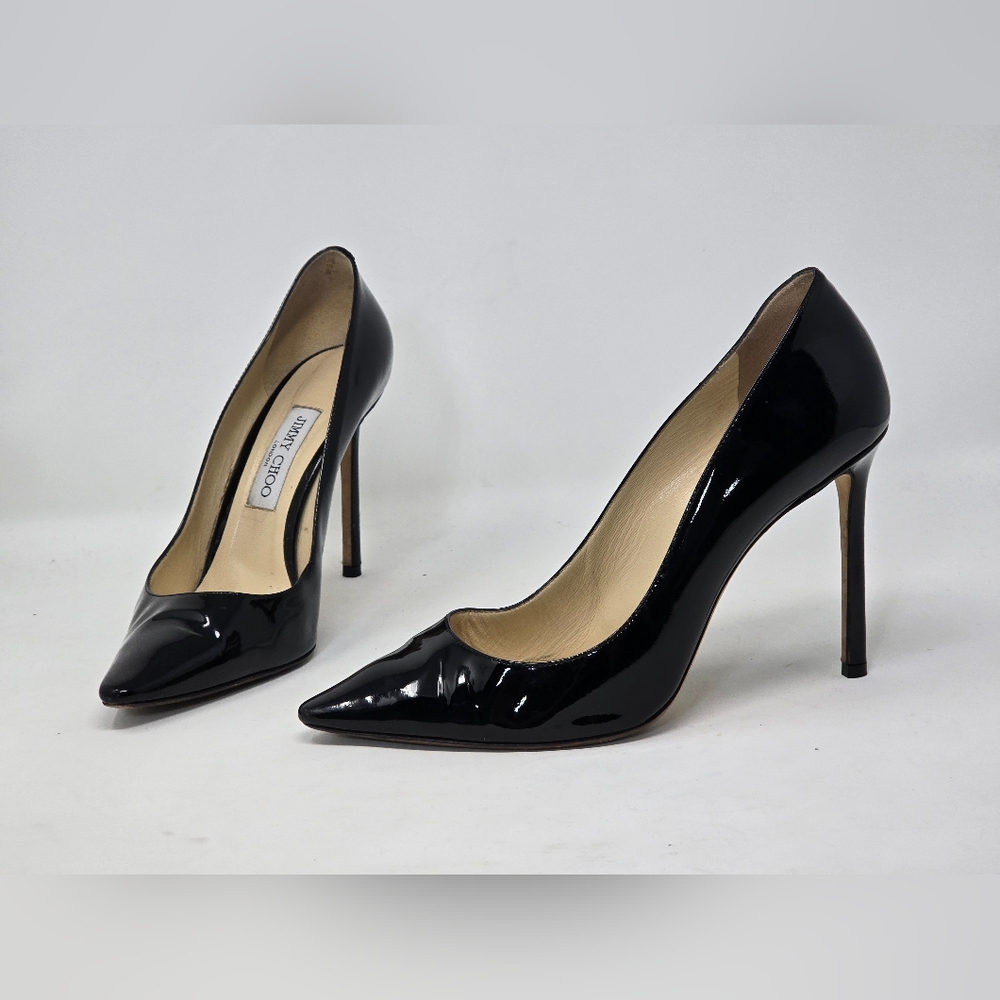 Jimmy Choo Romy 100 black patent leather heels EUR size 40.5
